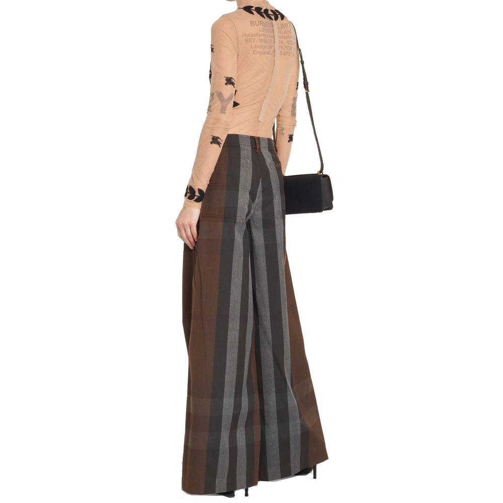 Burberry Brown Cotton Casual Women's Pants