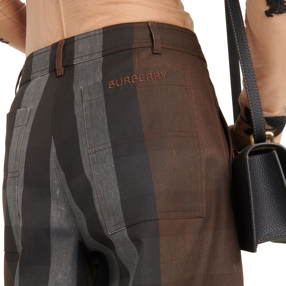 Burberry Brown Cotton Casual Women's Pants