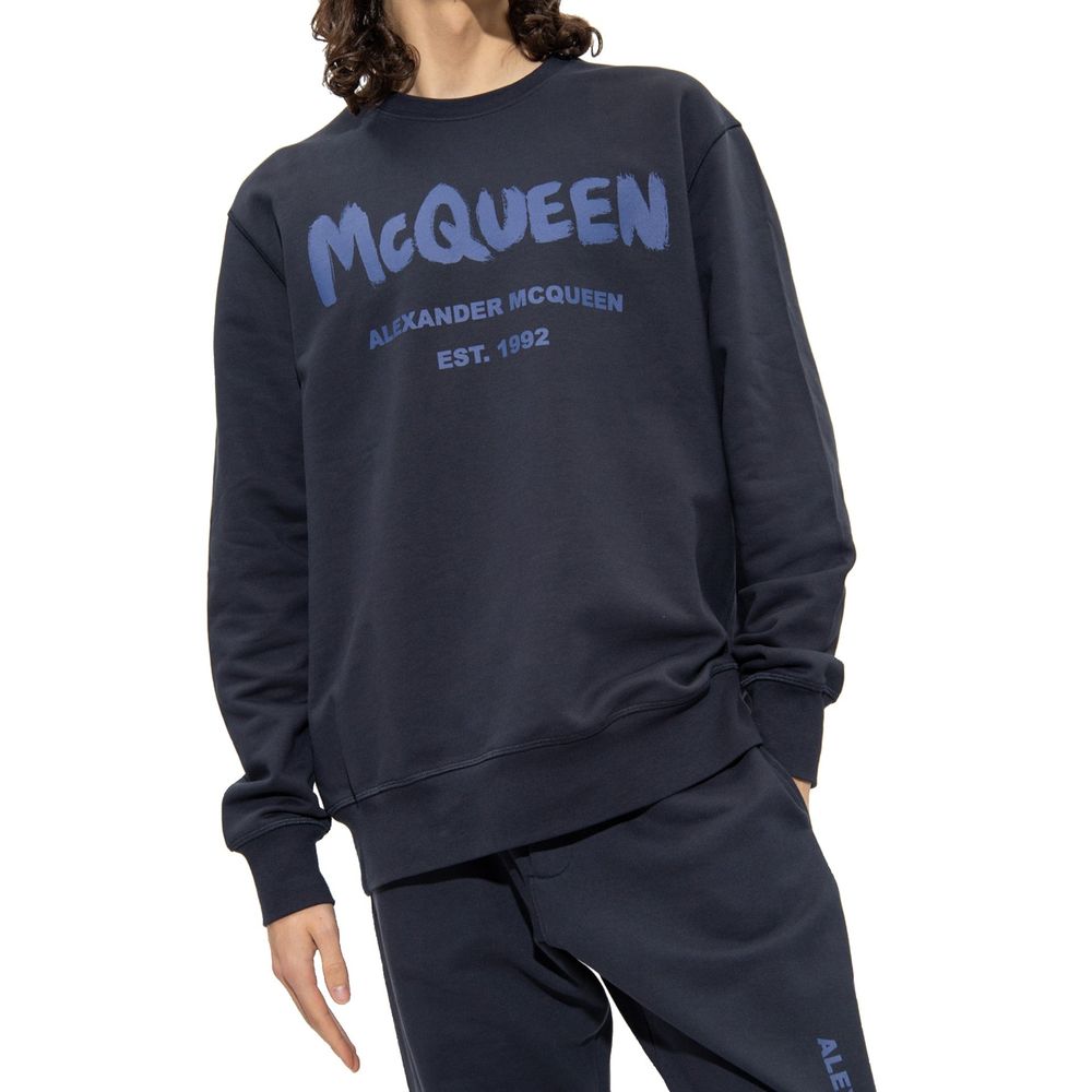 Alexander McQueen Blue Cotton Men's Sweatshirt