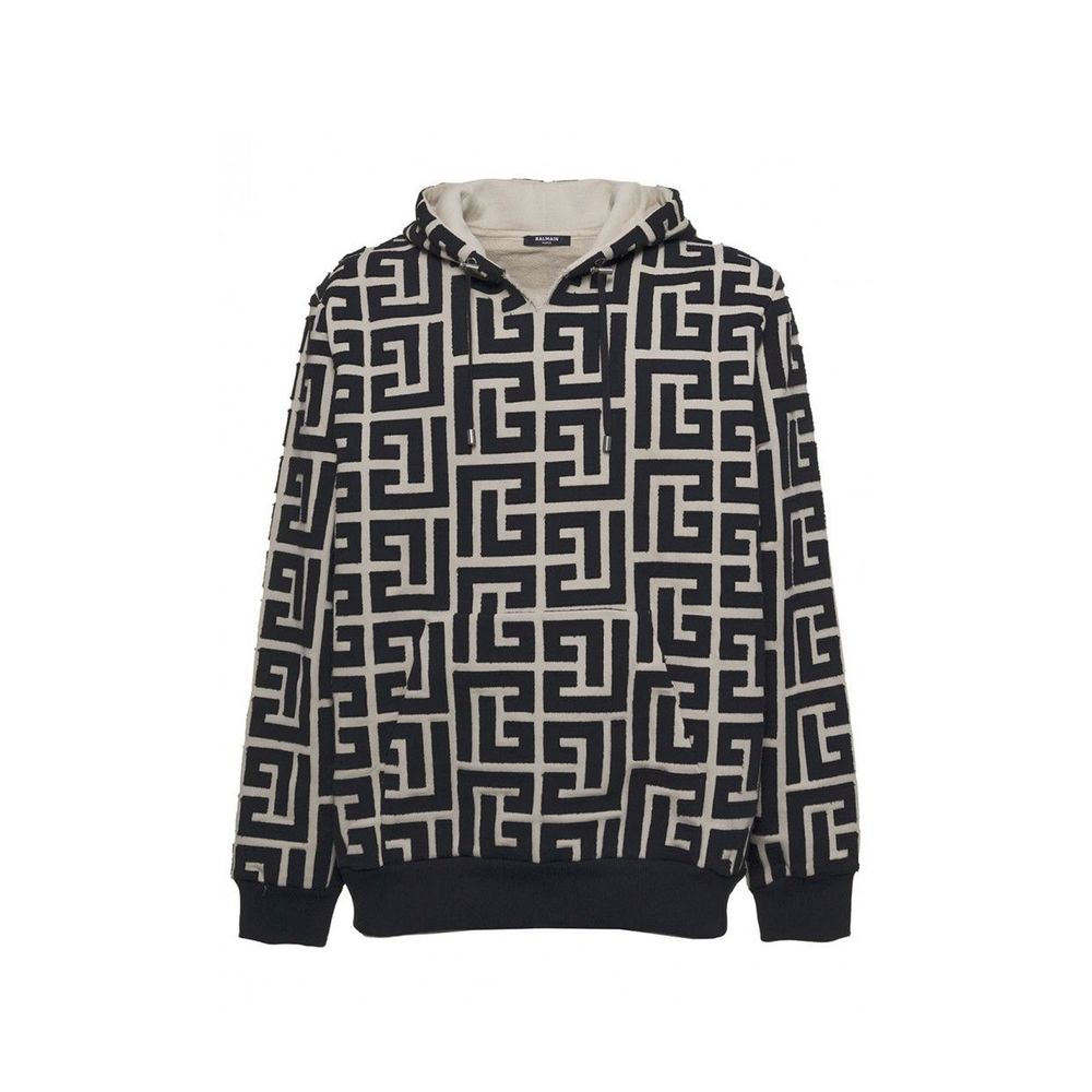 Balmain Beige Cotton Men's Sweatshirt