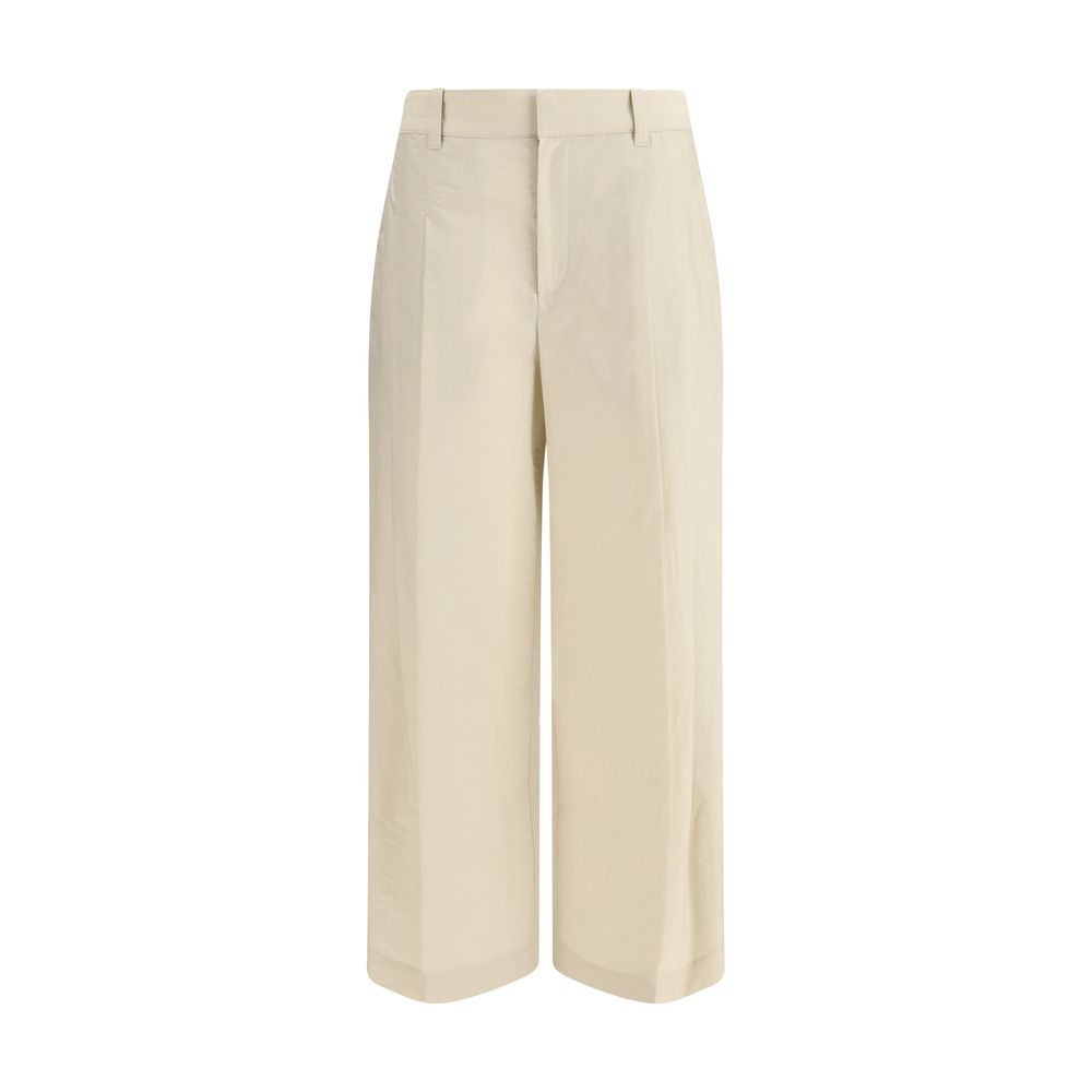 Brunello Cucinelli Beige Cotton Casual Women's Pants
