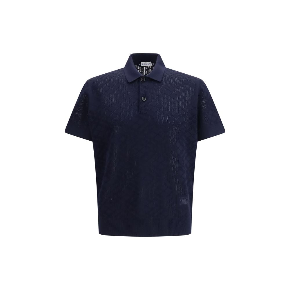 Burberry Blue Wool Polo Men's Shirt