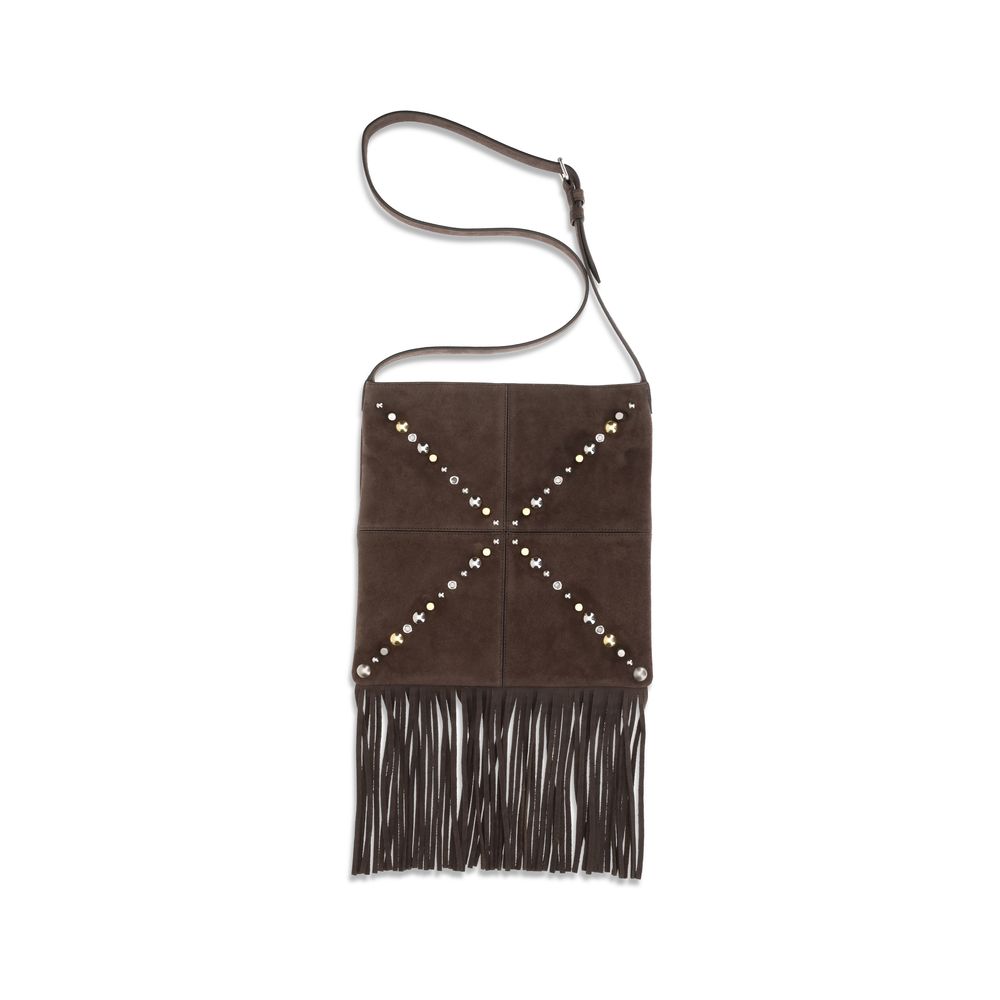 Valentino Garavani Brown Calf Leather Bos Taurus Shoulder Men's Bag