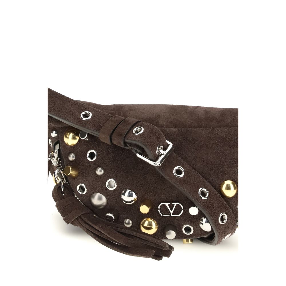 Valentino Garavani Brown Calf Leather Bos Taurus Shoulder Men's Bag
