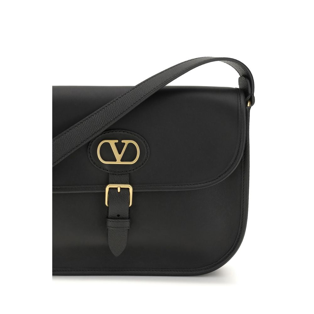 Valentino Garavani Black Calf Leather Bos Taurus Shoulder Men's Bag