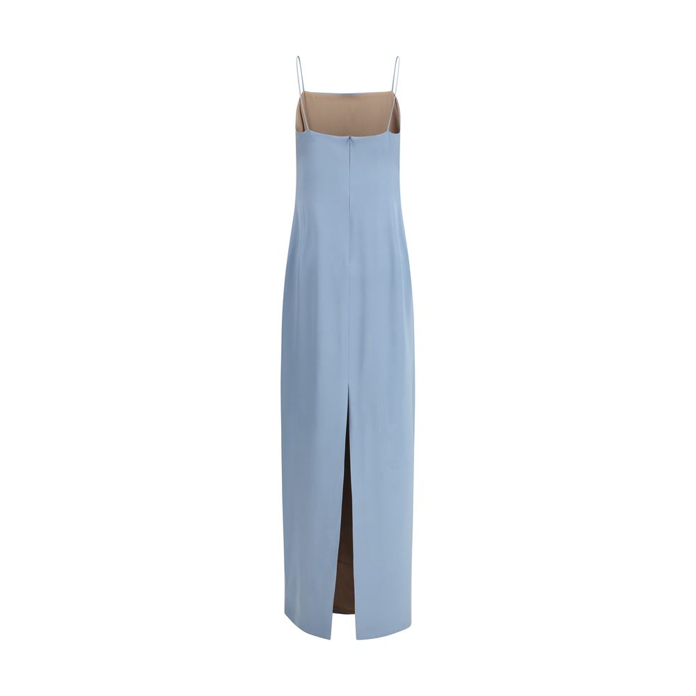 Di Stavnitser Blue Silk Long Women's Dress