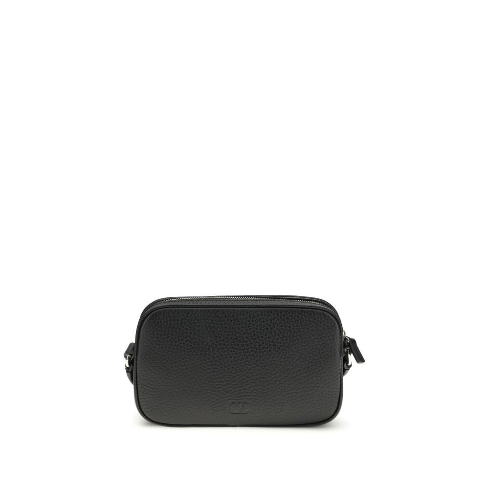 Valentino Garavani Black Calf Leather Bos Taurus Men's Accessories