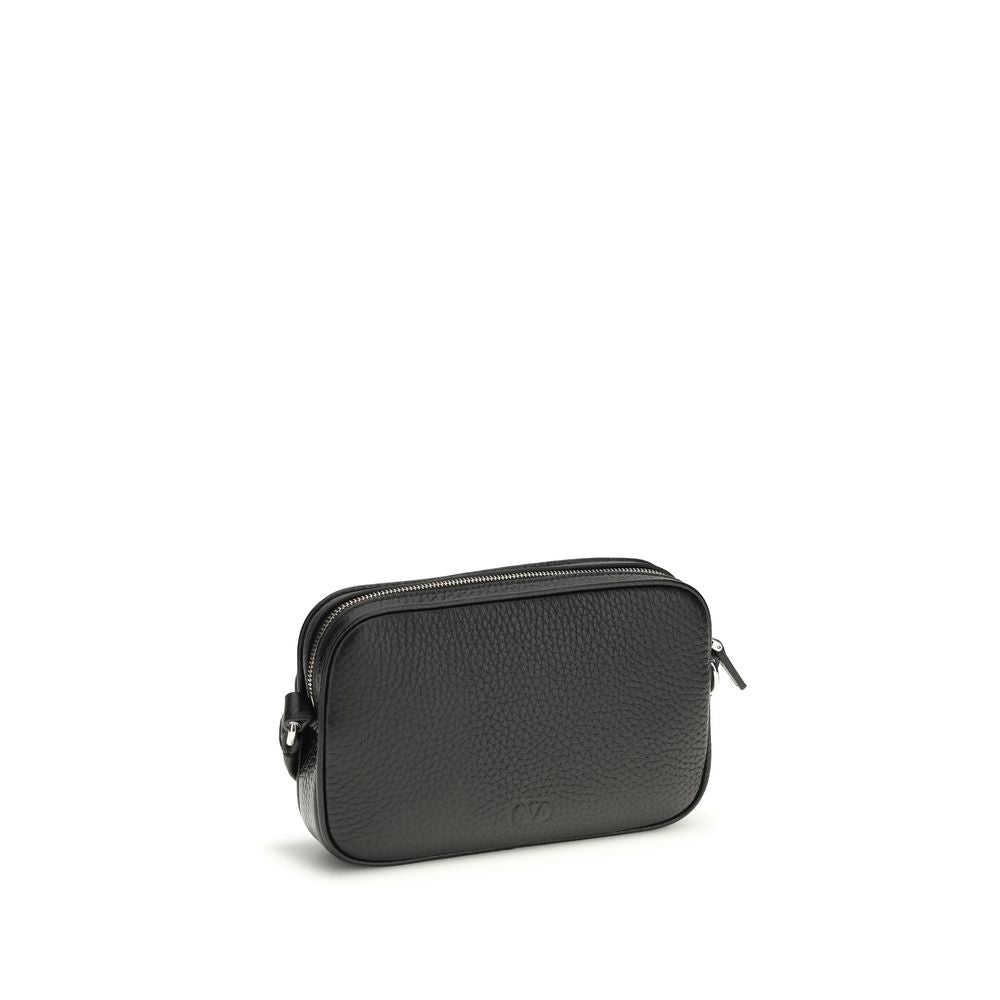 Valentino Garavani Black Calf Leather Bos Taurus Men's Accessories