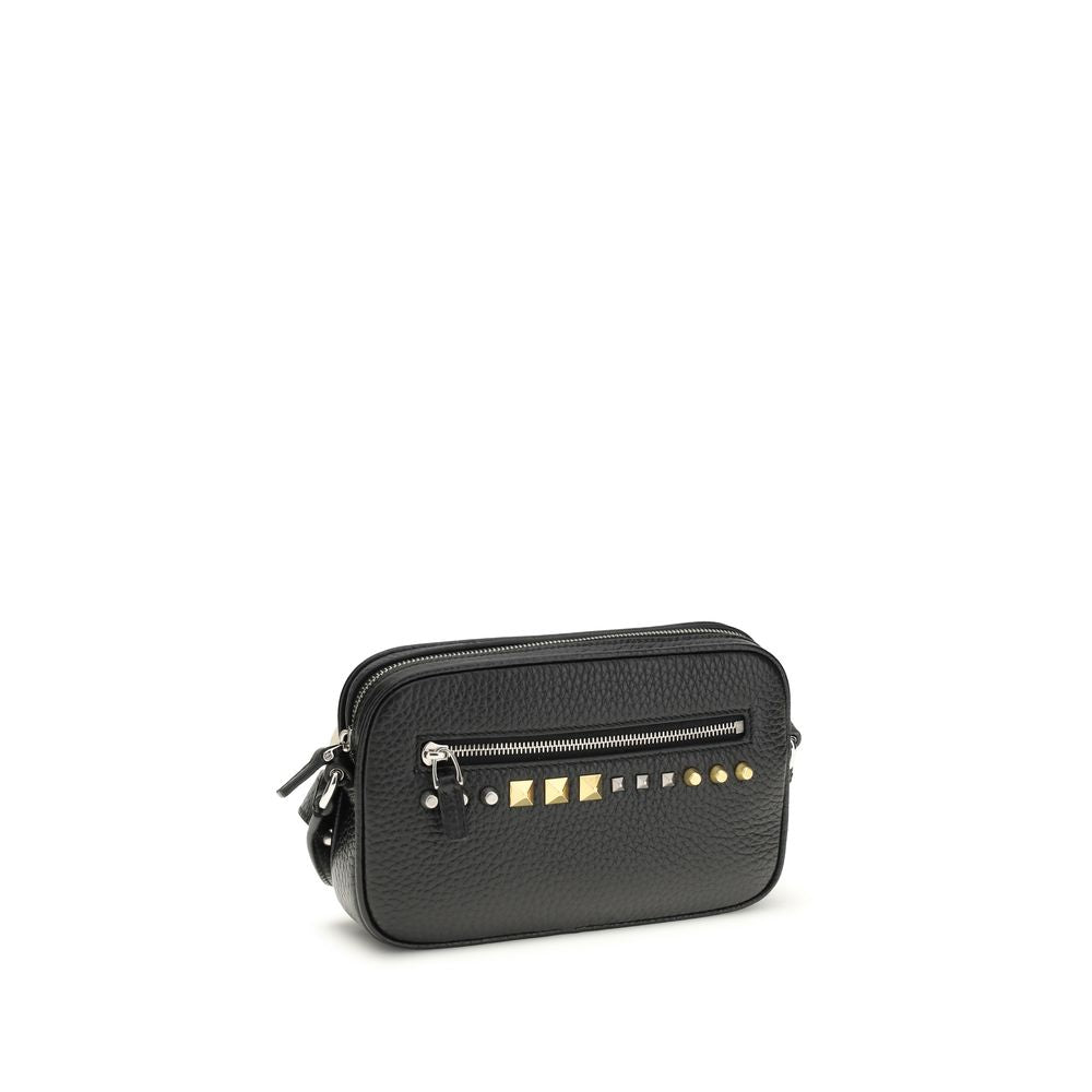 Valentino Garavani Black Calf Leather Bos Taurus Men's Accessories