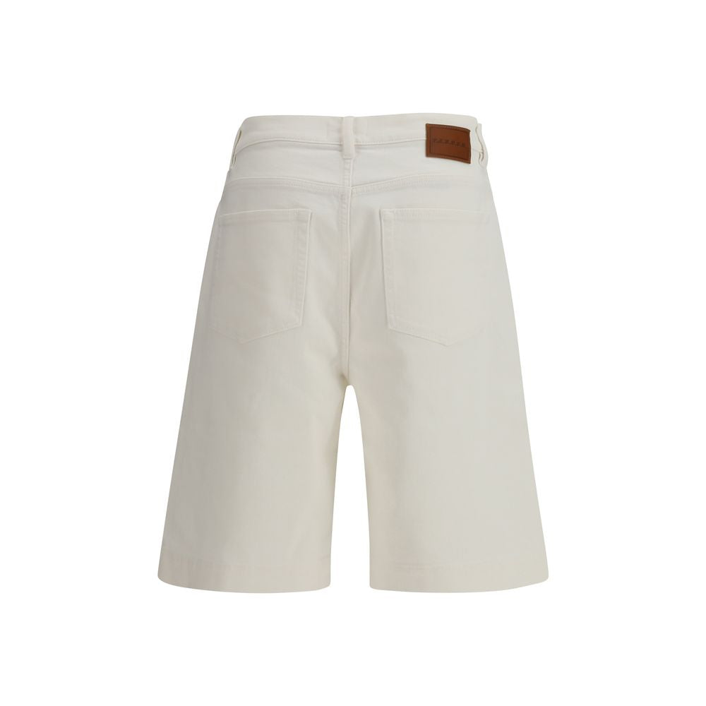 P.A.R.O.S.H. White Cotton Bermuda Women's Shorts