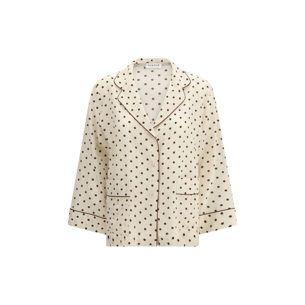 P.A.R.O.S.H. Beige Silk Pattern Women's Shirt