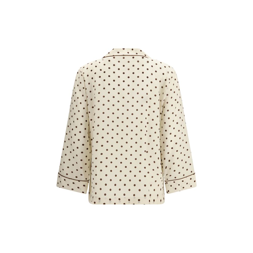 P.A.R.O.S.H. Beige Silk Pattern Women's Shirt