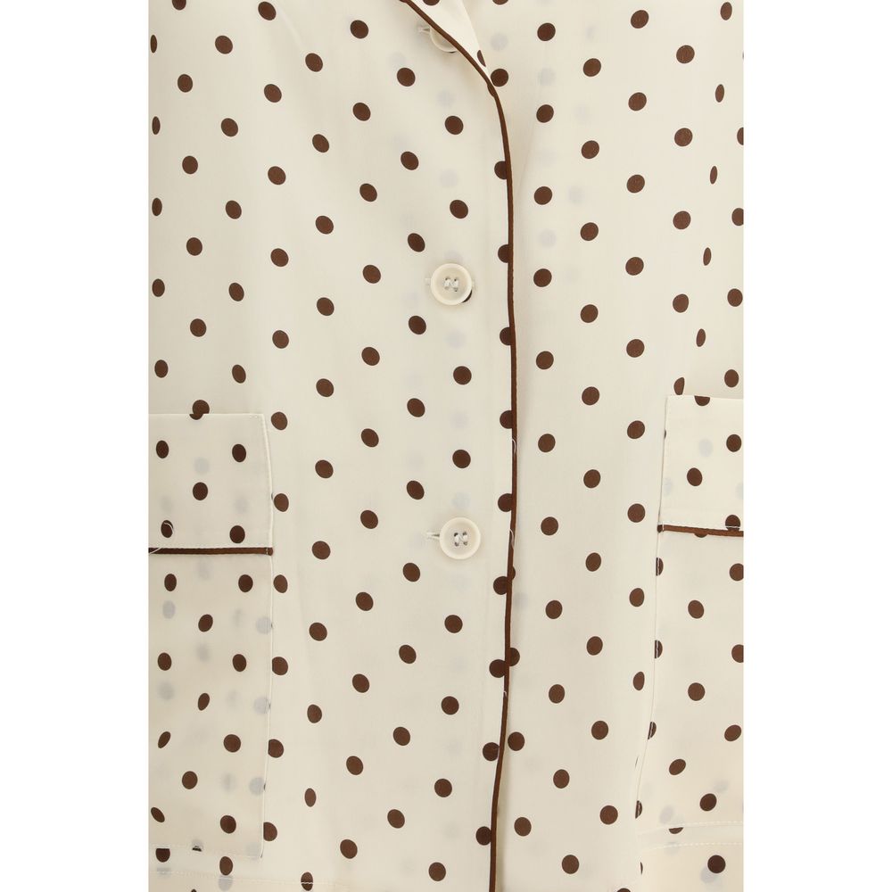 P.A.R.O.S.H. Beige Silk Pattern Women's Shirt