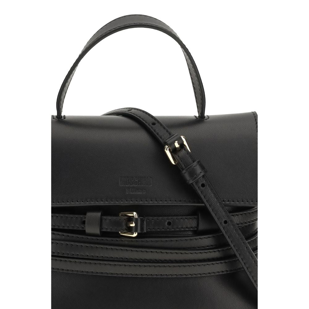 Moschino Black Calf Leather Bos Taurus Women's Handbag