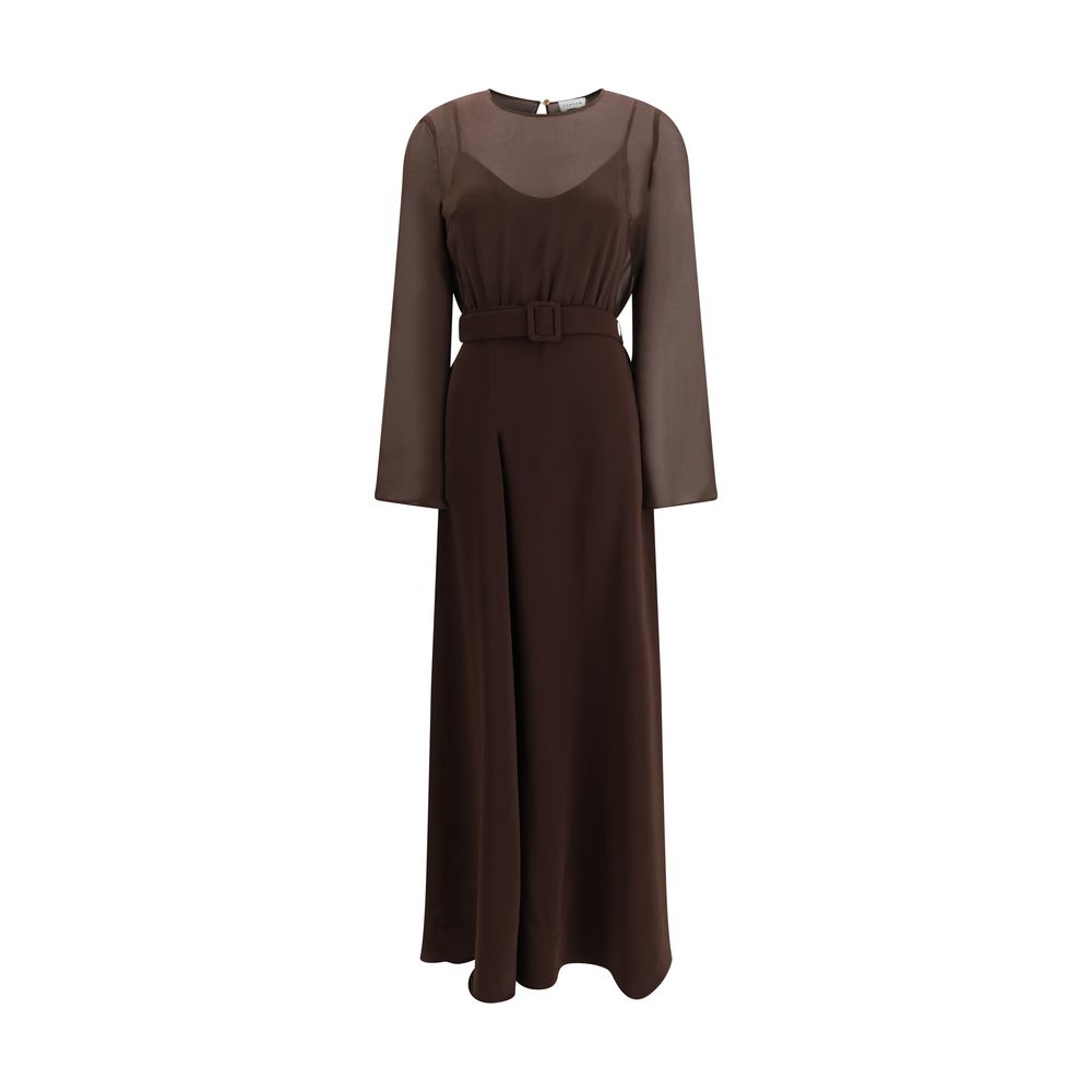 P.A.R.O.S.H. Brown Polyester Casual Women's Dress
