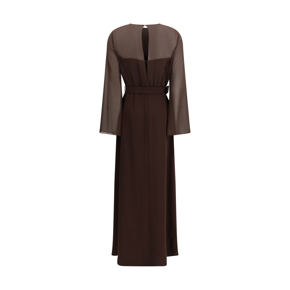 P.A.R.O.S.H. Brown Polyester Casual Women's Dress