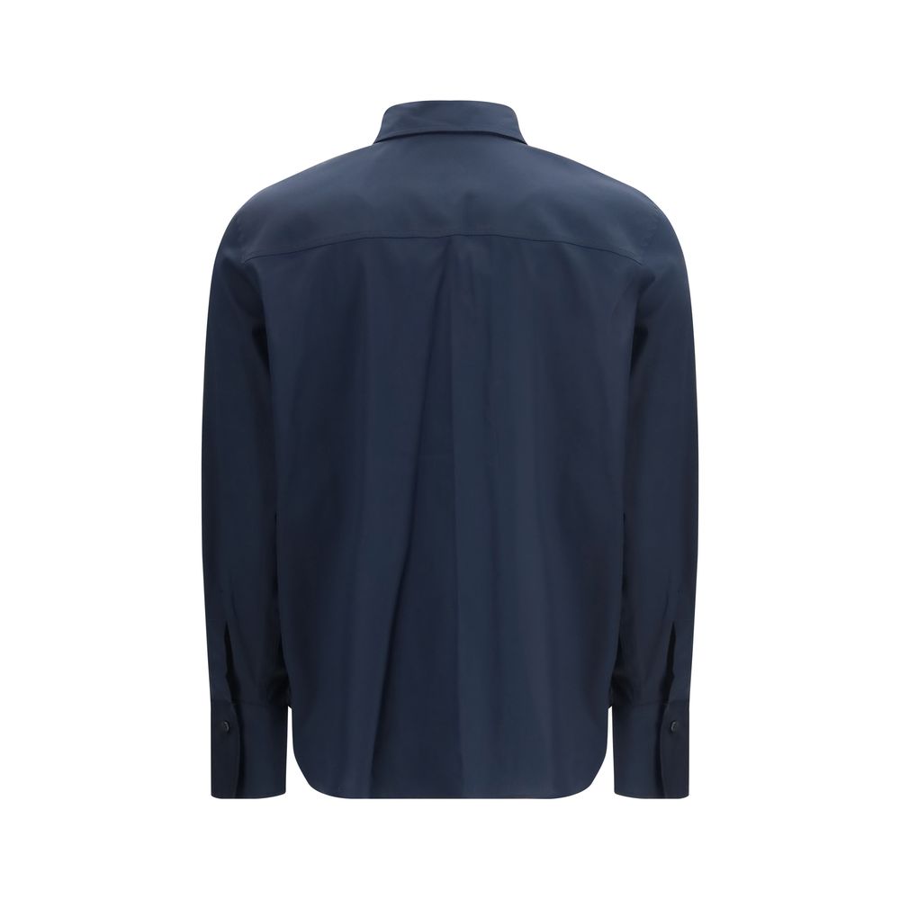 Brunello Cucinelli Blue Cotton Dress Women's Shirt