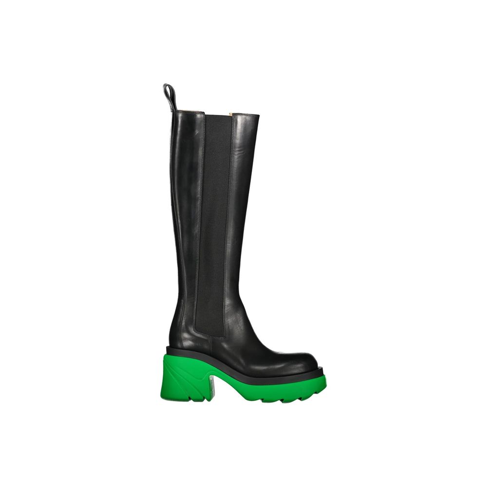 Bottega Veneta Black Leather Over The Women's Knee
