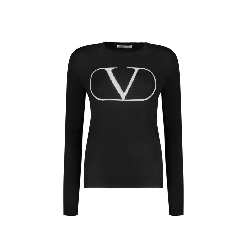 Valentino Black Virgin Wool Women's Sweatshirt
