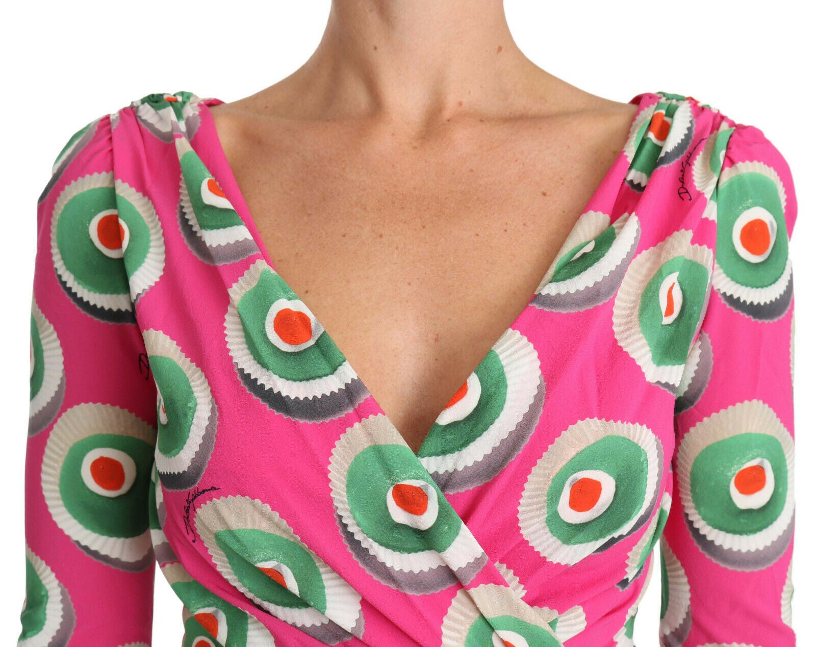 Dolce & Gabbana Pink Silk Cup Cake Sheath Stretch Women's Dress