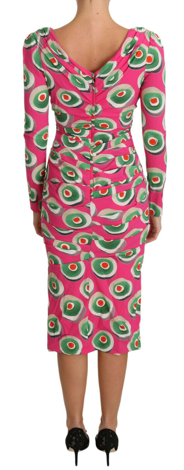 Dolce & Gabbana Pink Silk Cup Cake Sheath Stretch Women's Dress