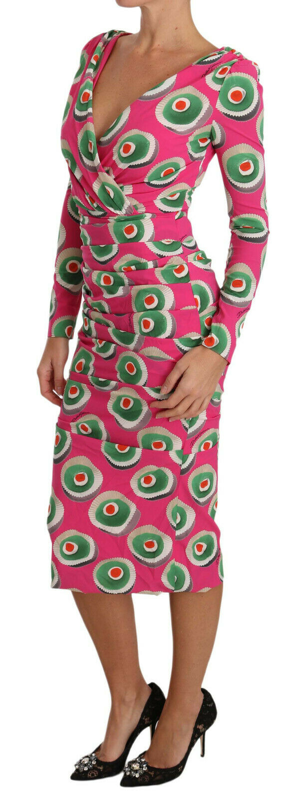 Dolce & Gabbana Pink Silk Cup Cake Sheath Stretch Women's Dress