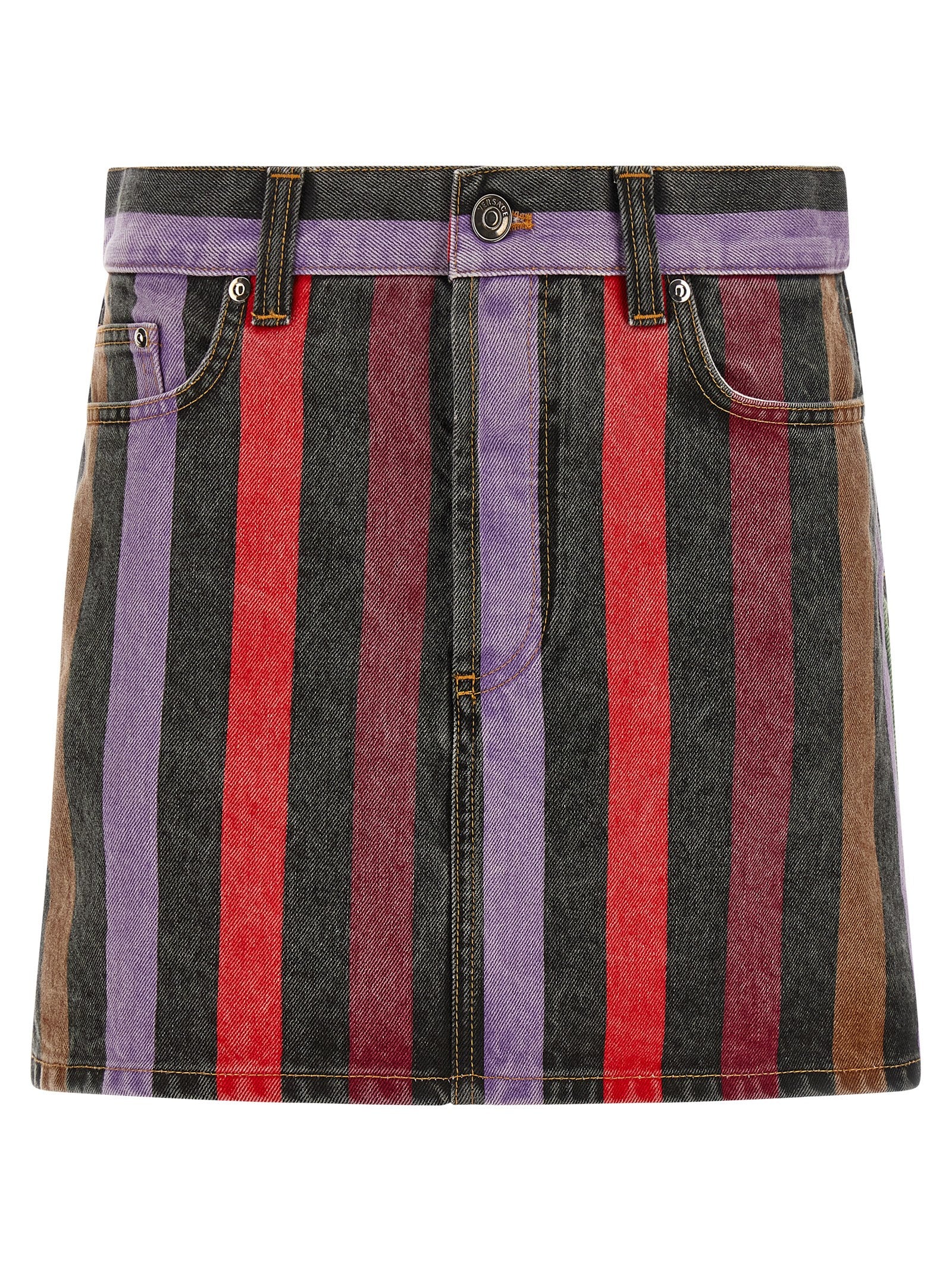 Versace Women's Striped Denim Skirt