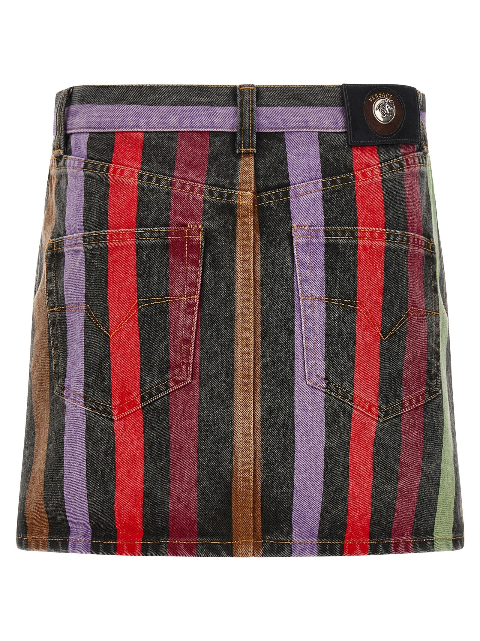 Versace Women's Striped Denim Skirt