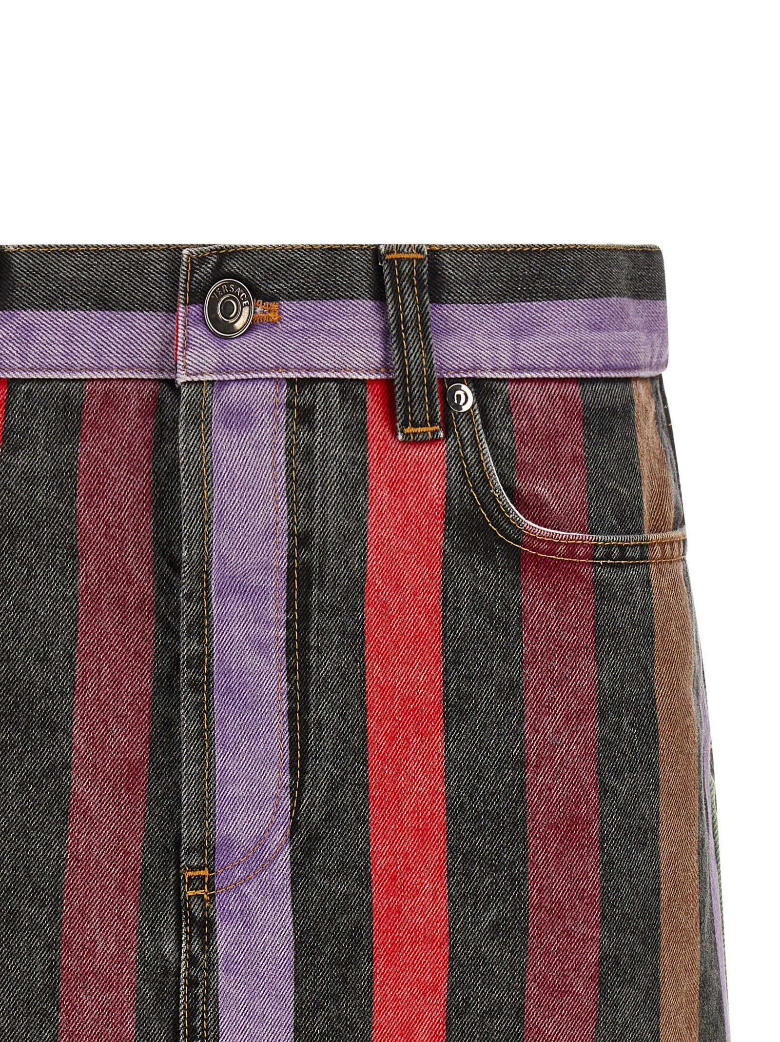 Versace Women's Striped Denim Skirt