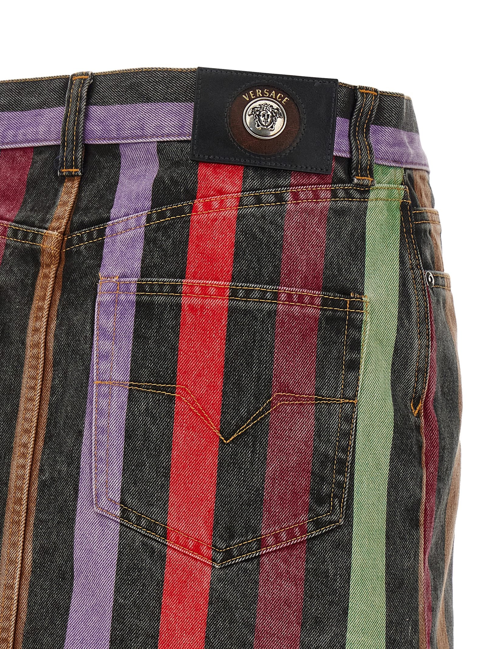 Versace Women's Striped Denim Skirt