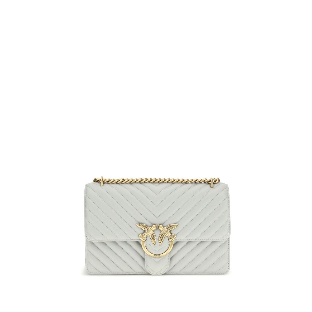PINKO Gray Calf Leather Bos Taurus Shoulder Women's Bag