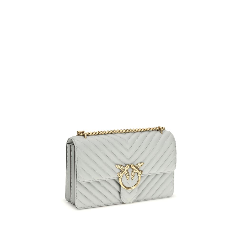 PINKO Gray Calf Leather Bos Taurus Shoulder Women's Bag