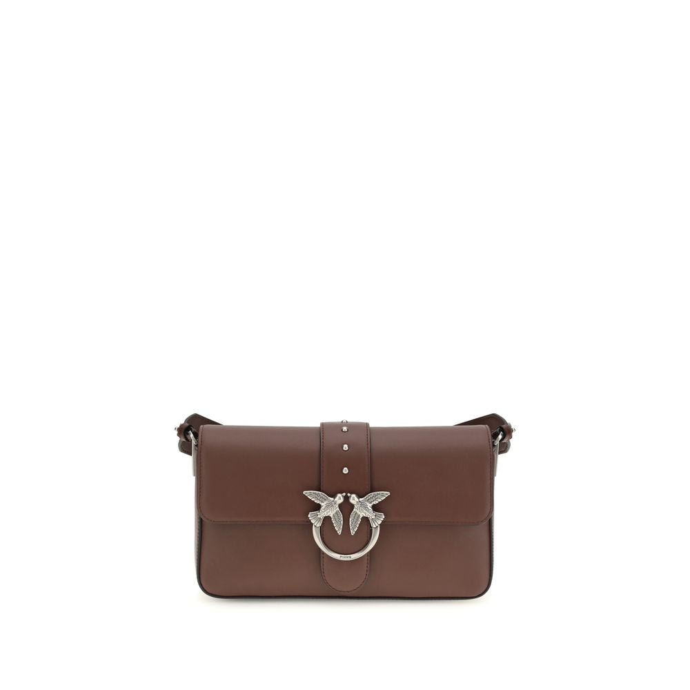 PINKO Brown Leather Shoulder Women's Bag