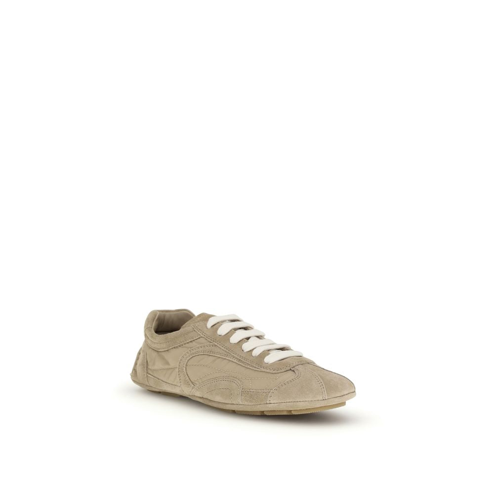 Prada Beige Lamb Ovis Aries Athletic Women's Sneakers