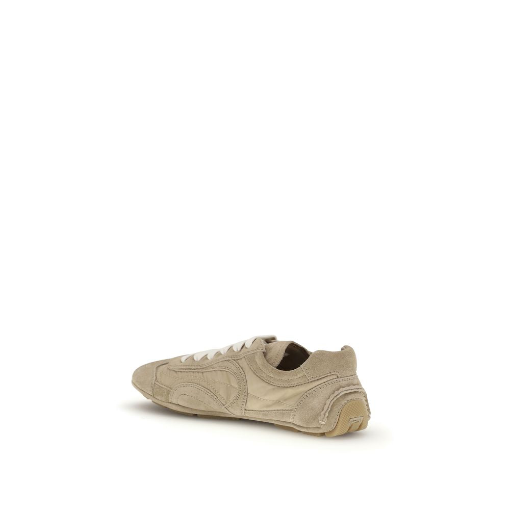 Prada Beige Lamb Ovis Aries Athletic Women's Sneakers