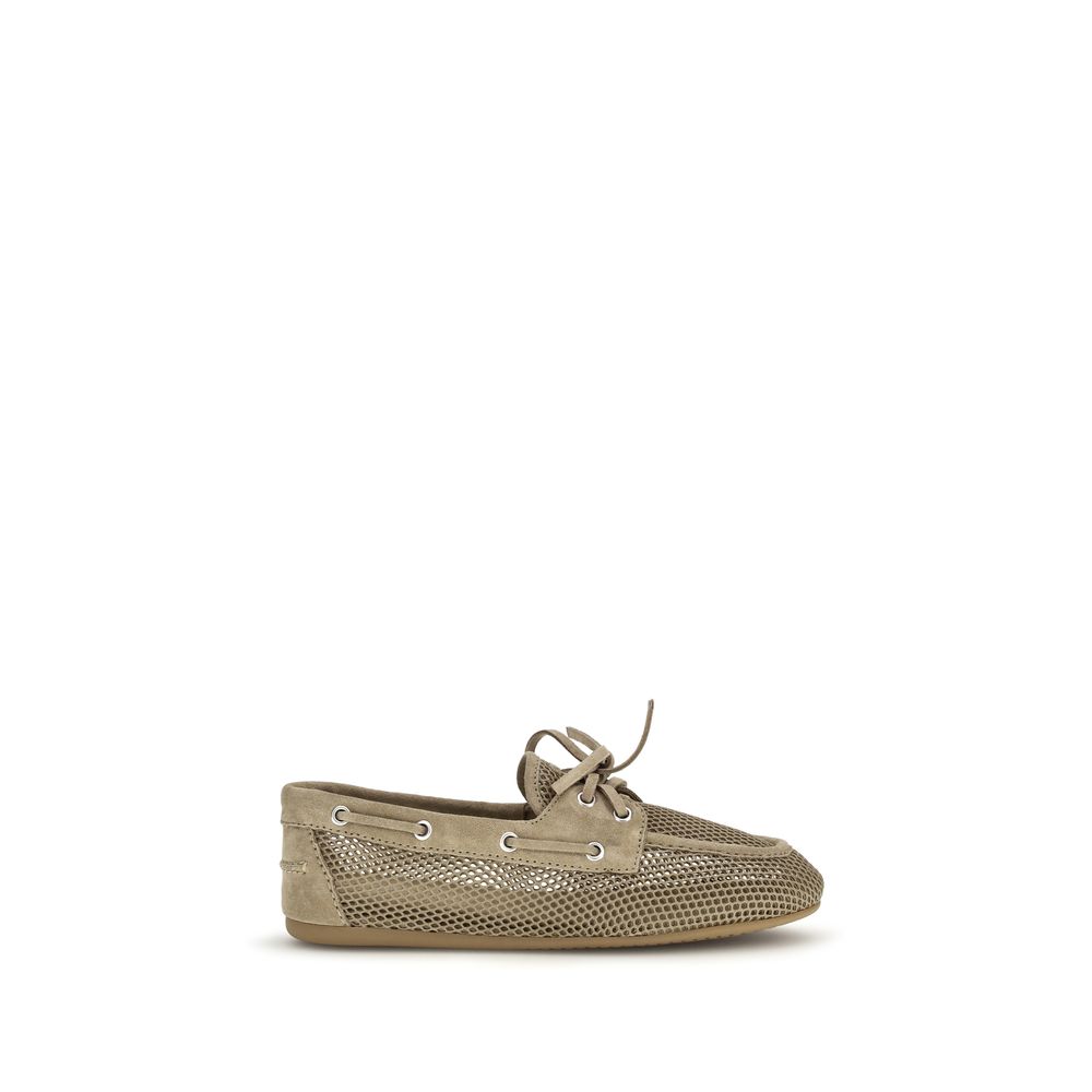 Miu Miu Beige Recycled Polyester Slip-On Women's Loafers