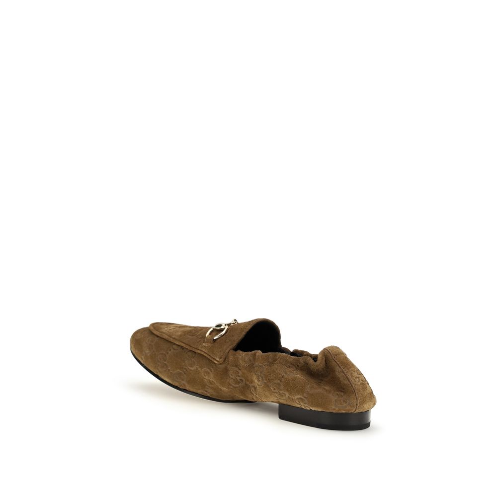Gucci Brown Calf Leather Bos Taurus Slip-On Women's Loafers