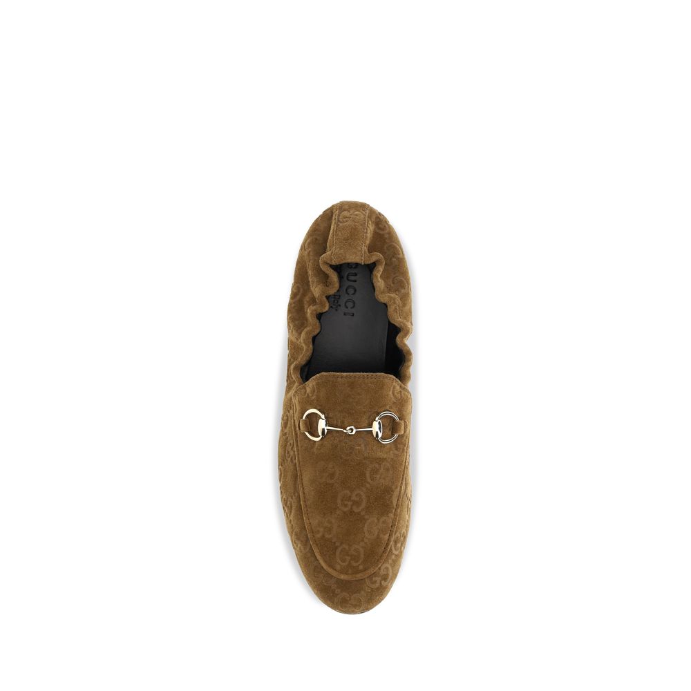 Gucci Brown Calf Leather Bos Taurus Slip-On Women's Loafers