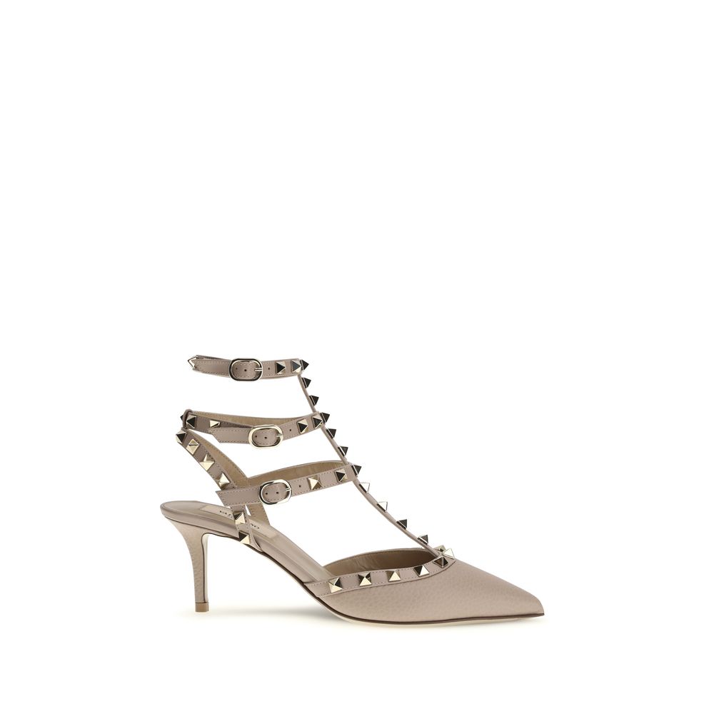 Valentino Garavani Gray Calf Leather Bos Taurus Women's Pumps