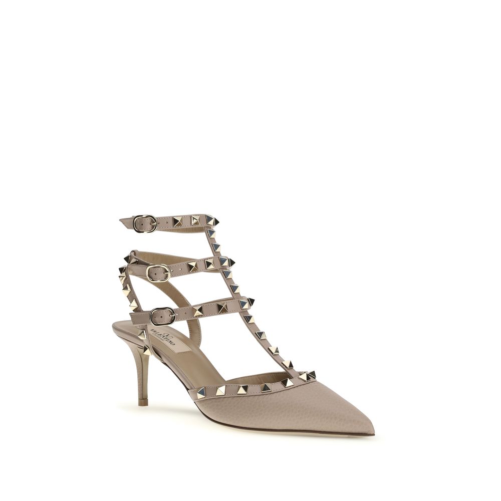 Valentino Garavani Gray Calf Leather Bos Taurus Women's Pumps