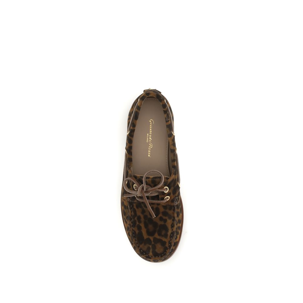 Gianvito Rossi Multicolor Calf Leather Bos Taurus Slip-On Women's Loafers