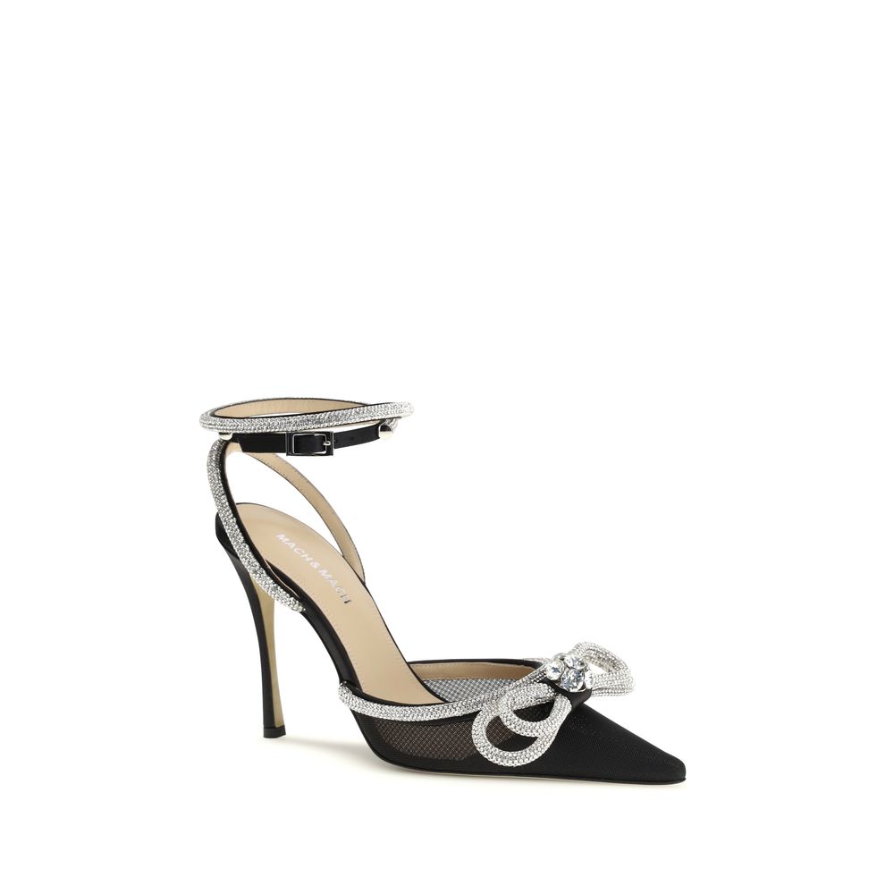 MACH & MACH Black Silk High Heel Women's Pumps