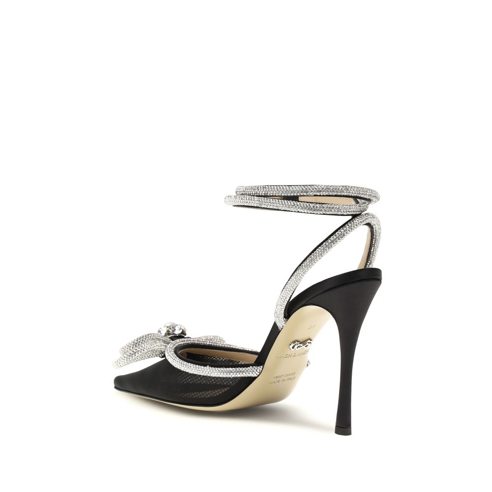 MACH & MACH Black Silk High Heel Women's Pumps