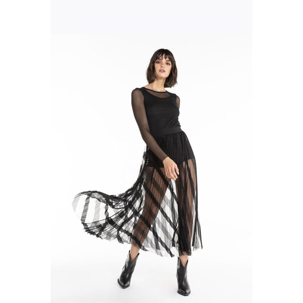 Patrizia Pepe Black Polyester Long Women's Skirt