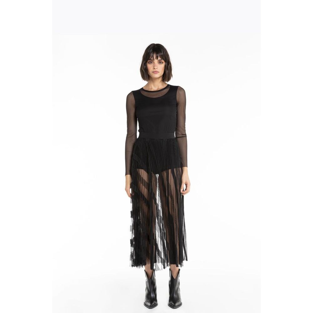 Patrizia Pepe Black Polyester Long Women's Skirt