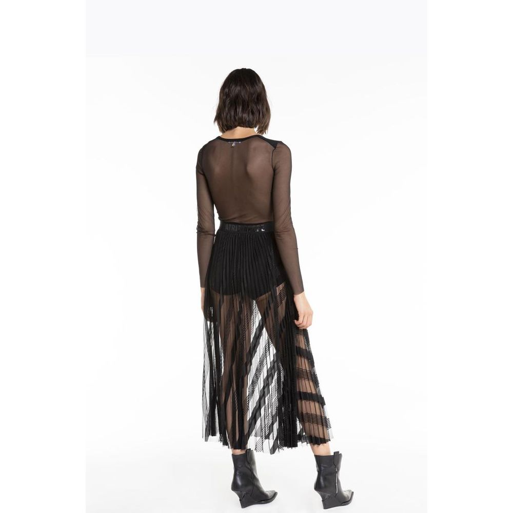 Patrizia Pepe Black Polyester Long Women's Skirt