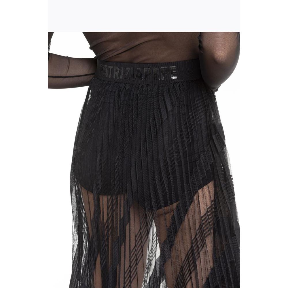 Patrizia Pepe Black Polyester Long Women's Skirt