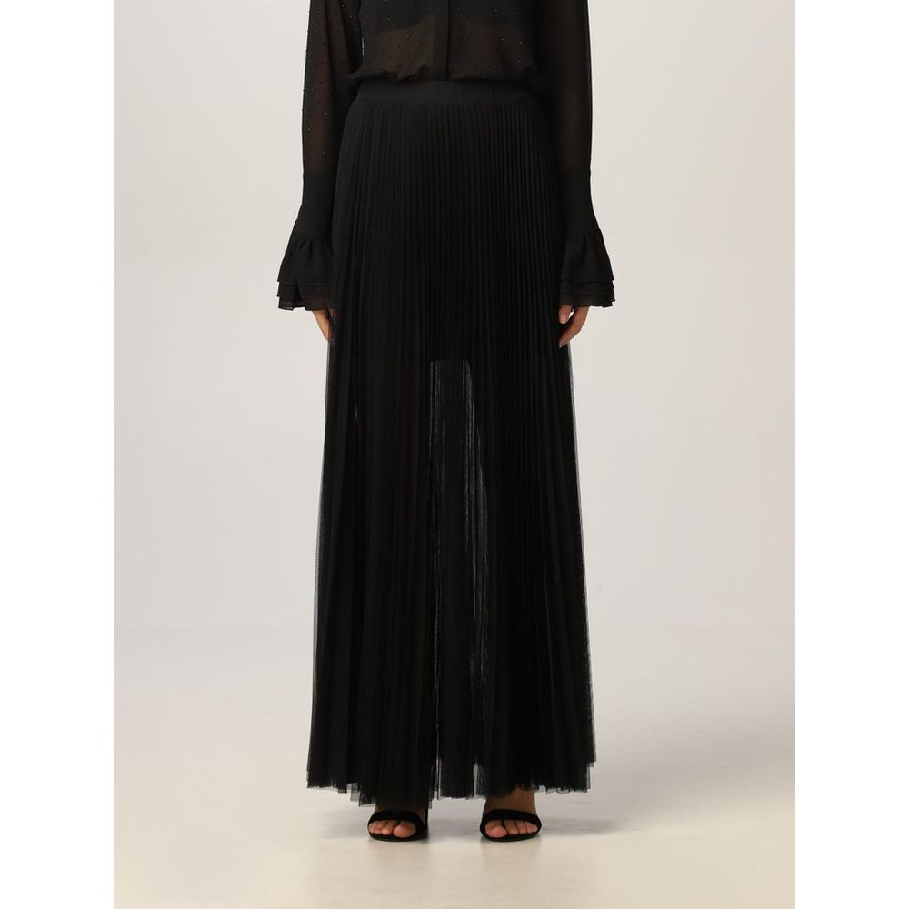 Patrizia Pepe Black Polyester Long Women's Skirt