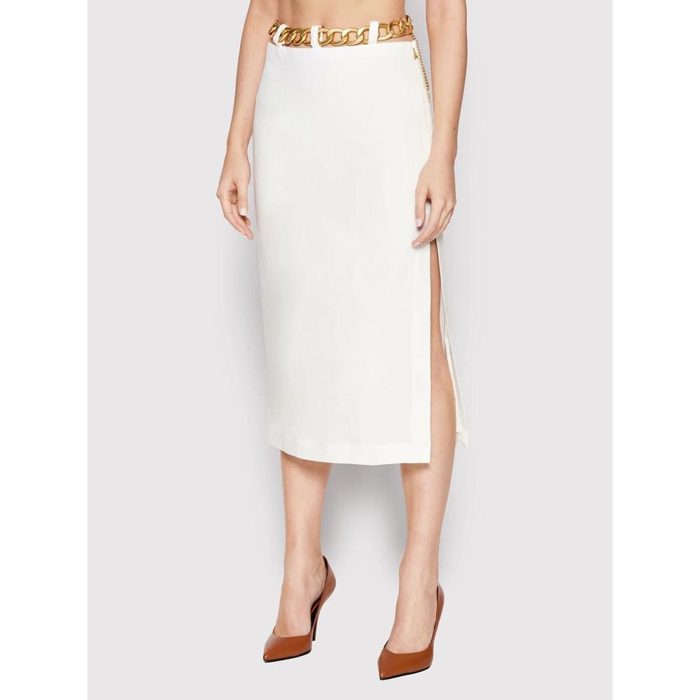 Patrizia Pepe White Viscose Long Women's Skirt