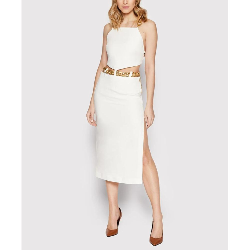 Patrizia Pepe White Viscose Long Women's Skirt